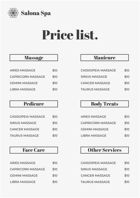 surat spa full service price list